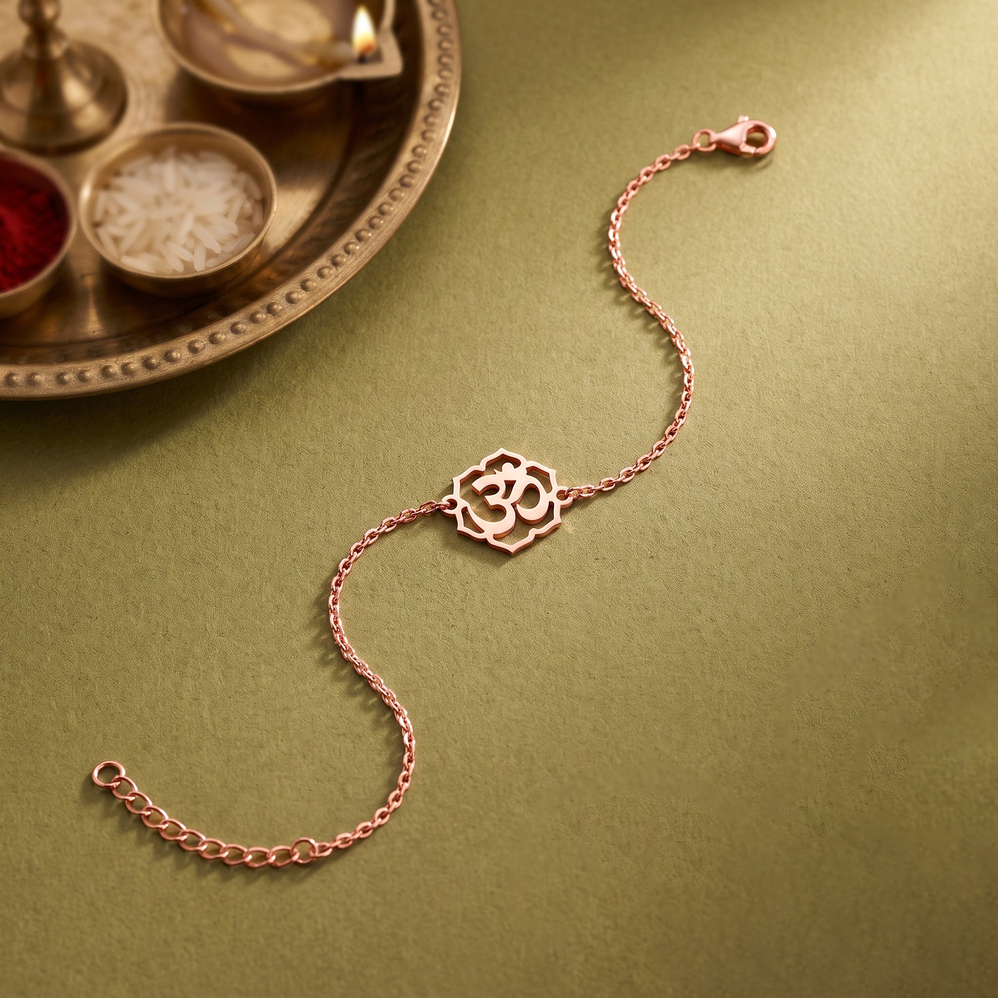 Rose Gold Omkara Bracelet Rakhi