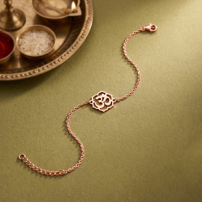 Rose Gold Omkara Bracelet Rakhi