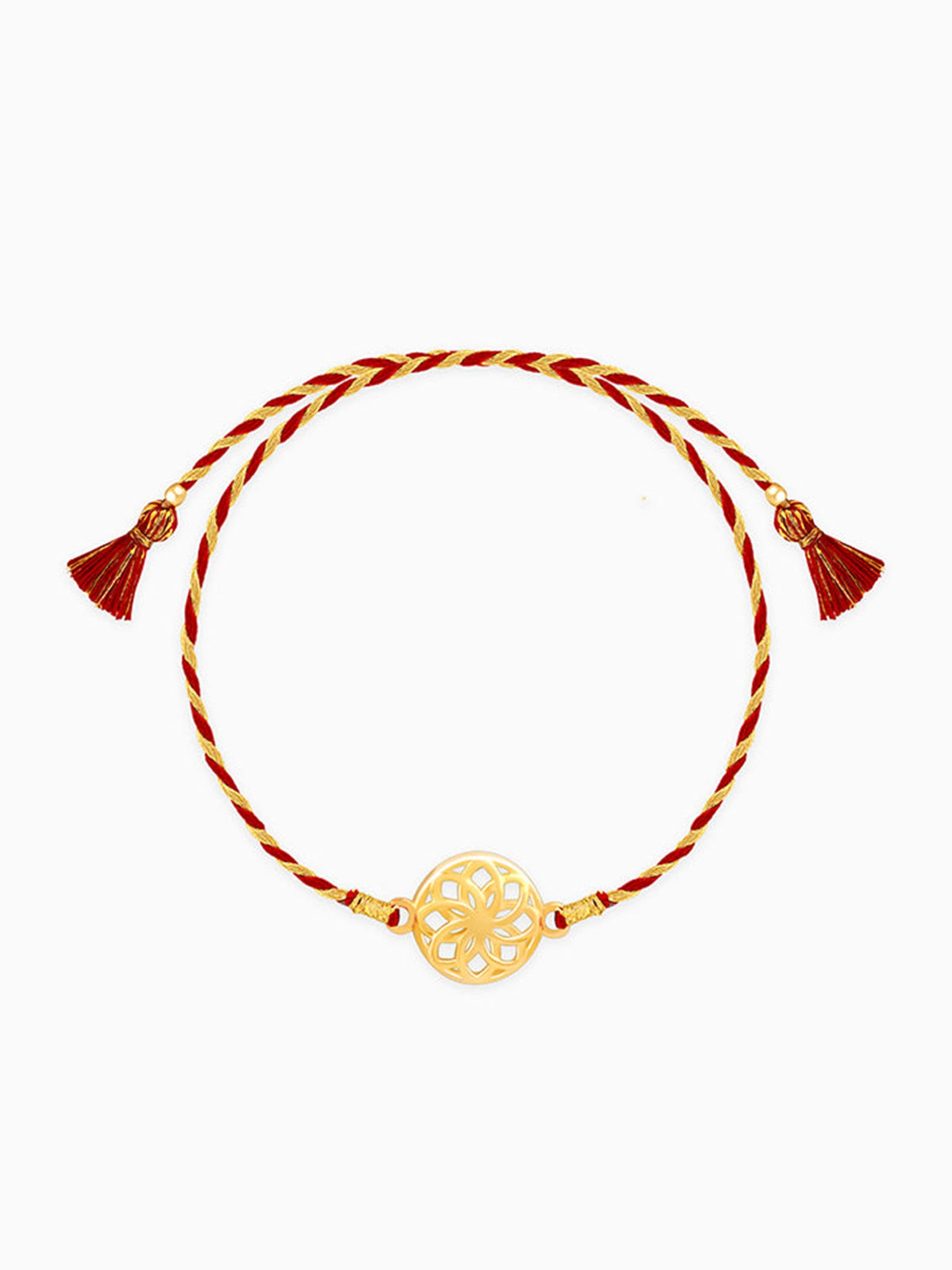 Golden Floral Twists Rakhi