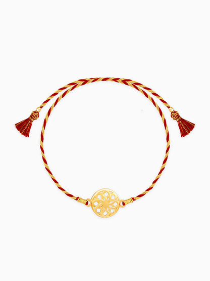 Golden Floral Twists Rakhi