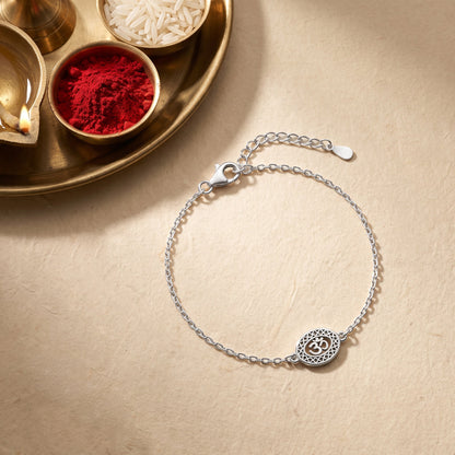 Silver Om Bracelet Rakhi