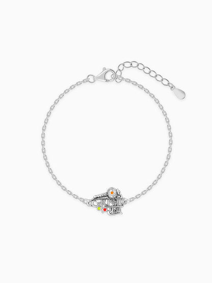 Silver Jai Shree Ram Bracelet Rakhi