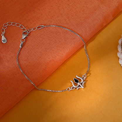 Silver Classic Trishul Bracelet Rakhi