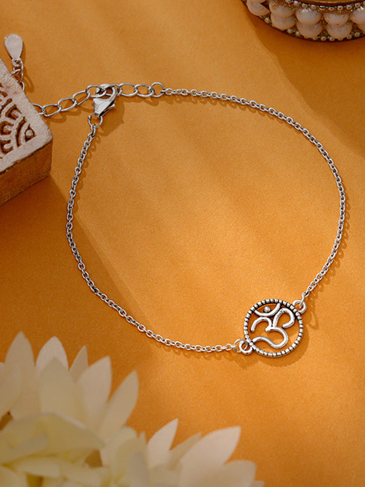 Silver Vintage Om Bracelet Rakhi