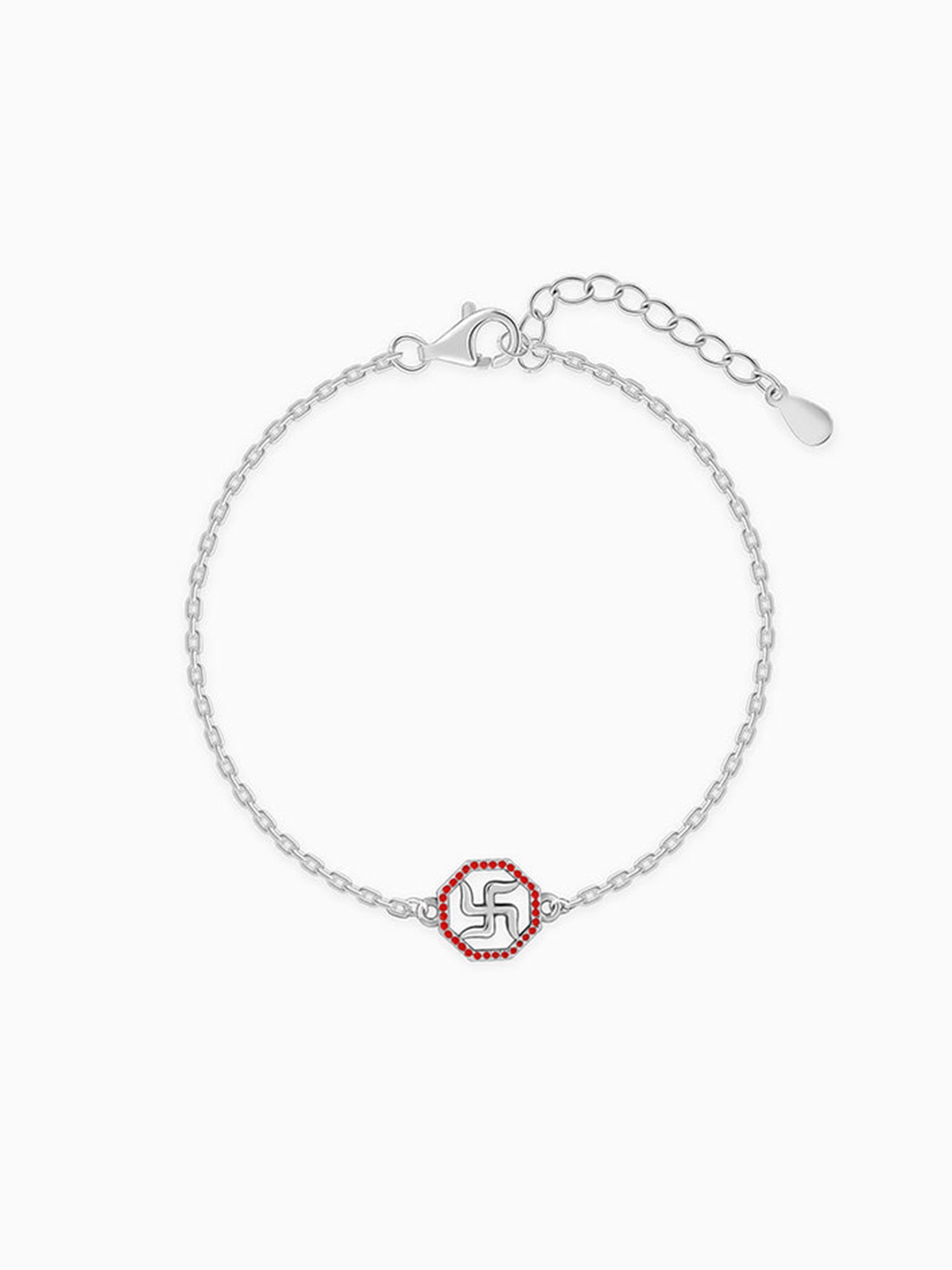 Silver Vintage Swastik Bracelet Rakhi