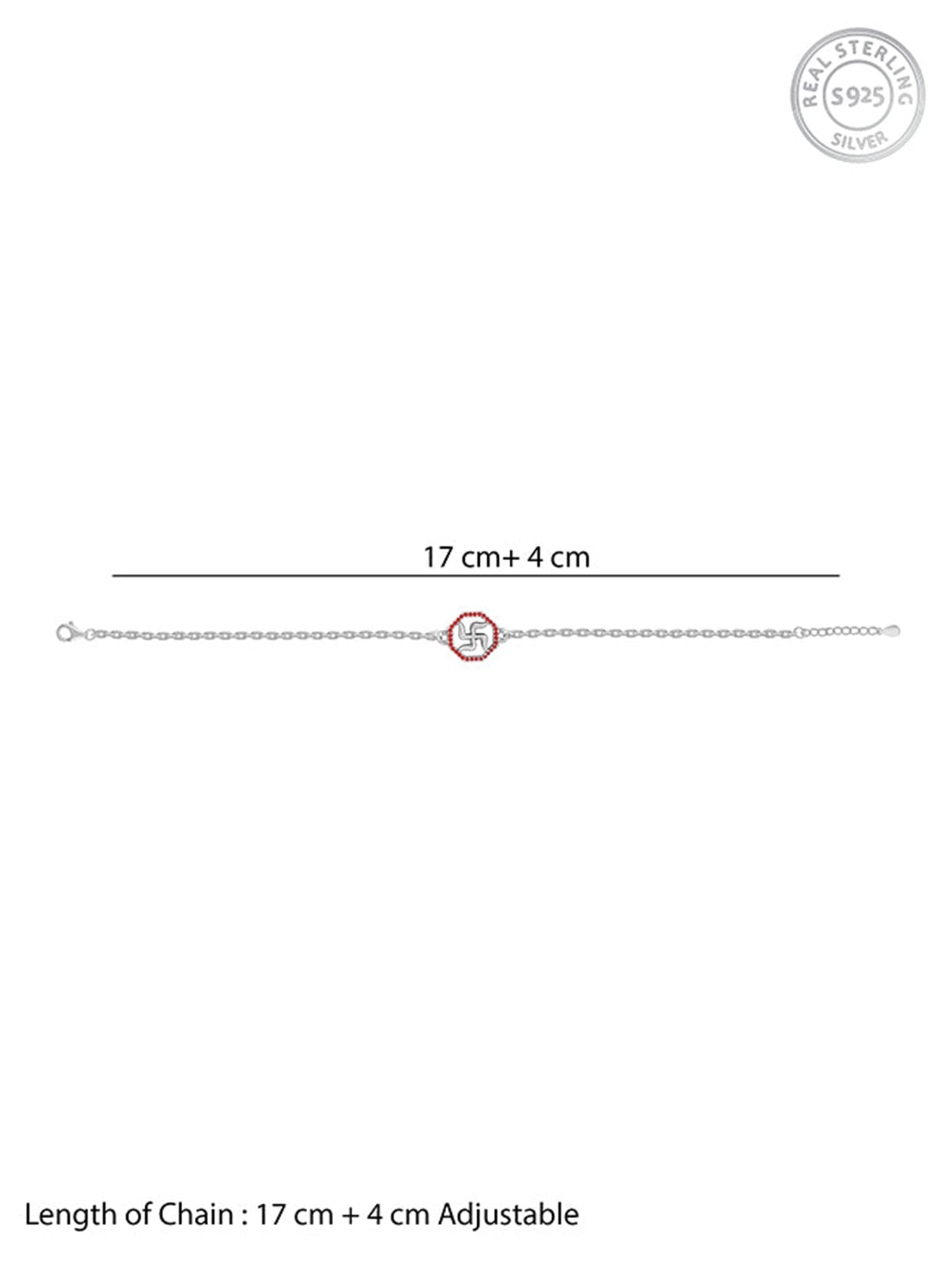Silver Vintage Swastik Bracelet Rakhi