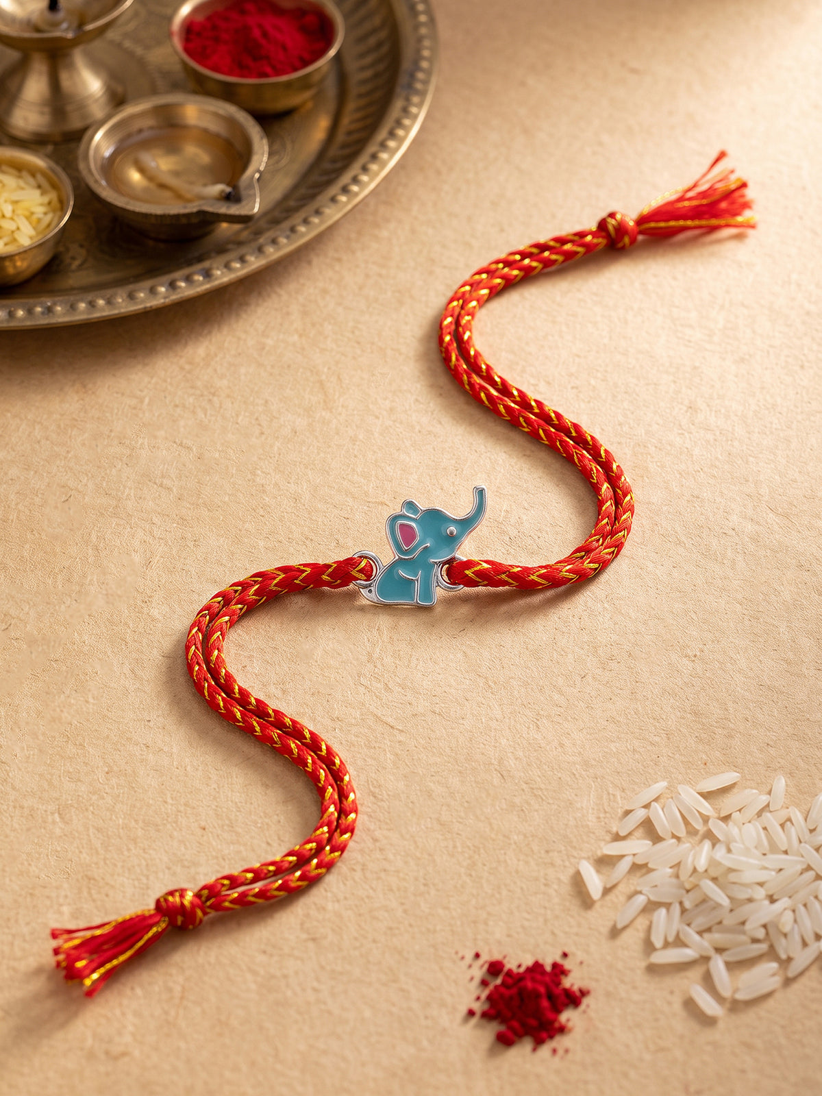 Silver Blue Ellie Rakhi For Kids