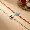 Silver Elephant & Panda Kids Rakhi Combo (Set of 2)