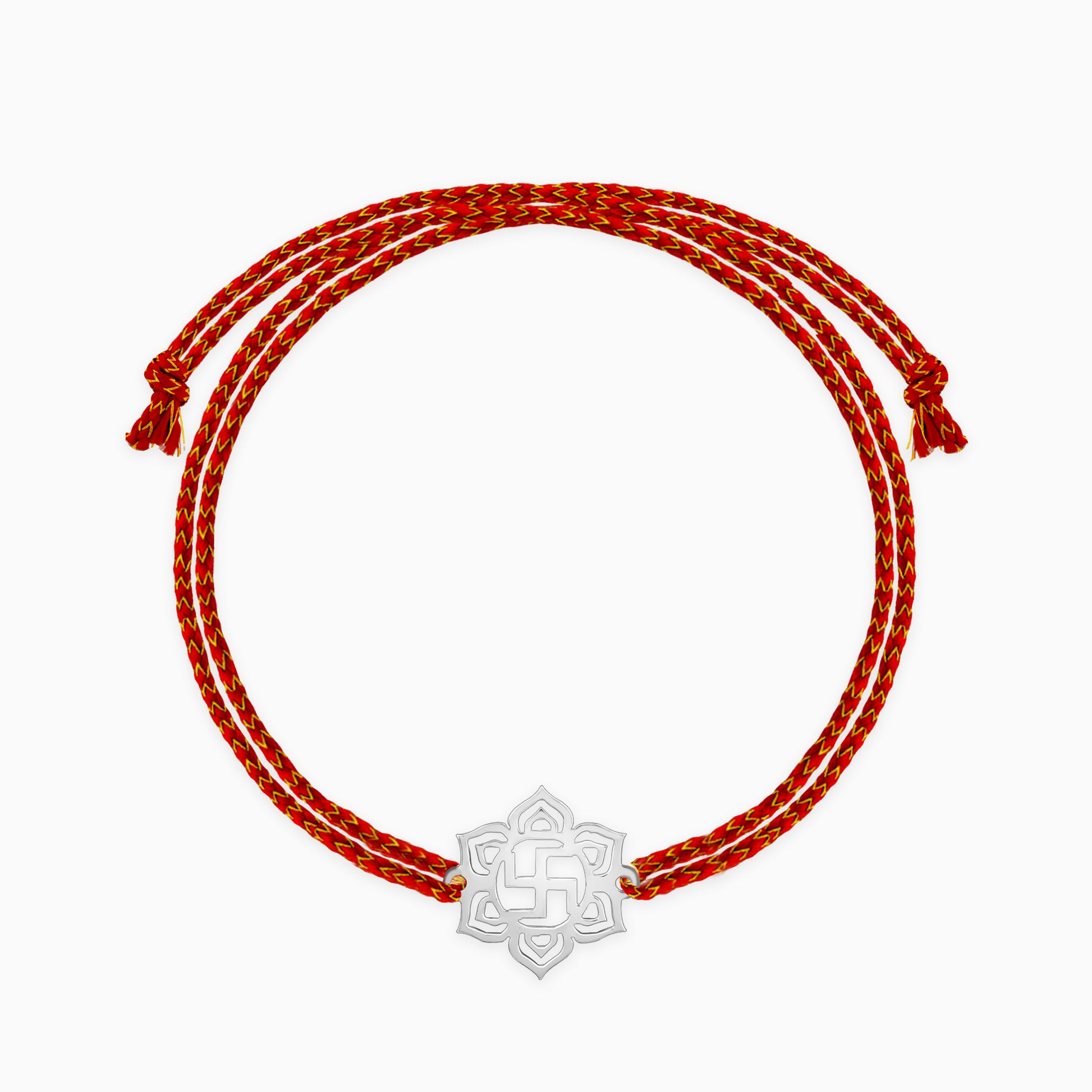Silver Classic Swastik Rakhi