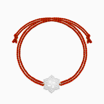 Silver Classic Swastik Rakhi