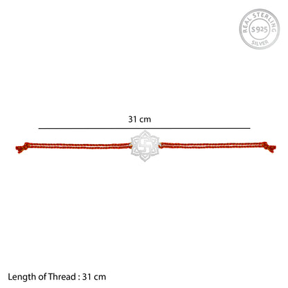 Silver Classic Swastik Rakhi
