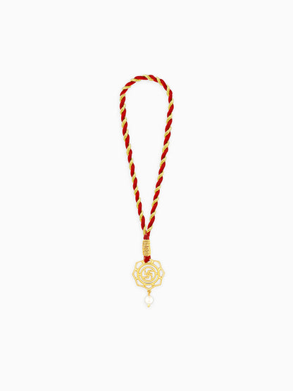 Golden Divya Swastik Lumba Rakhi