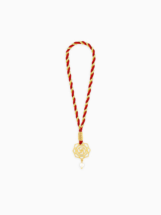 Golden Divya Swastik Lumba Rakhi
