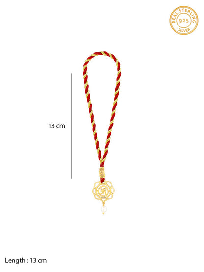 Golden Divya Swastik Lumba Rakhi