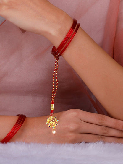Golden Swastik Mandala Lumba Rakhi