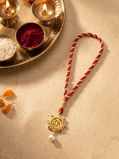 Golden Swastik Mandala Lumba Rakhi