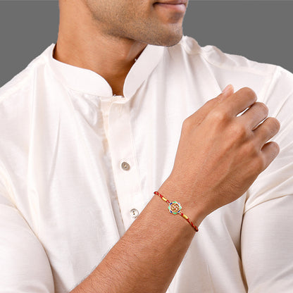 Golden Shubh Swastik Rakhi