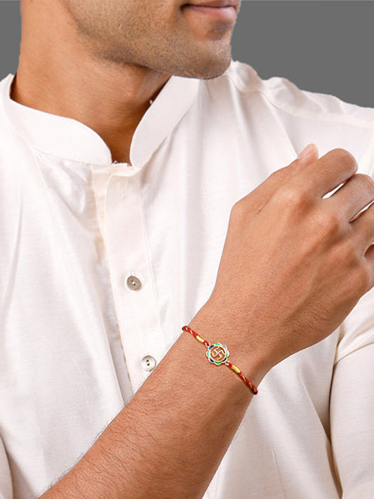 Golden Shubh Swastik Rakhi