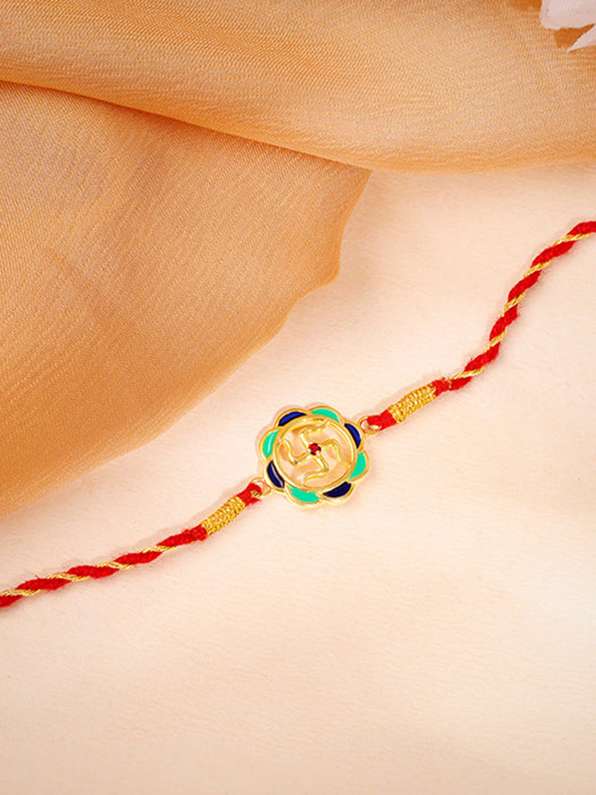 Golden Shubh Swastik Rakhi