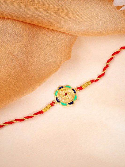 Golden Shubh Swastik Rakhi