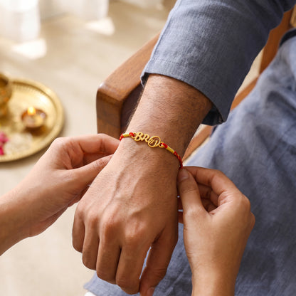 Golden Bhai Rakhi Combo (Set of 3)