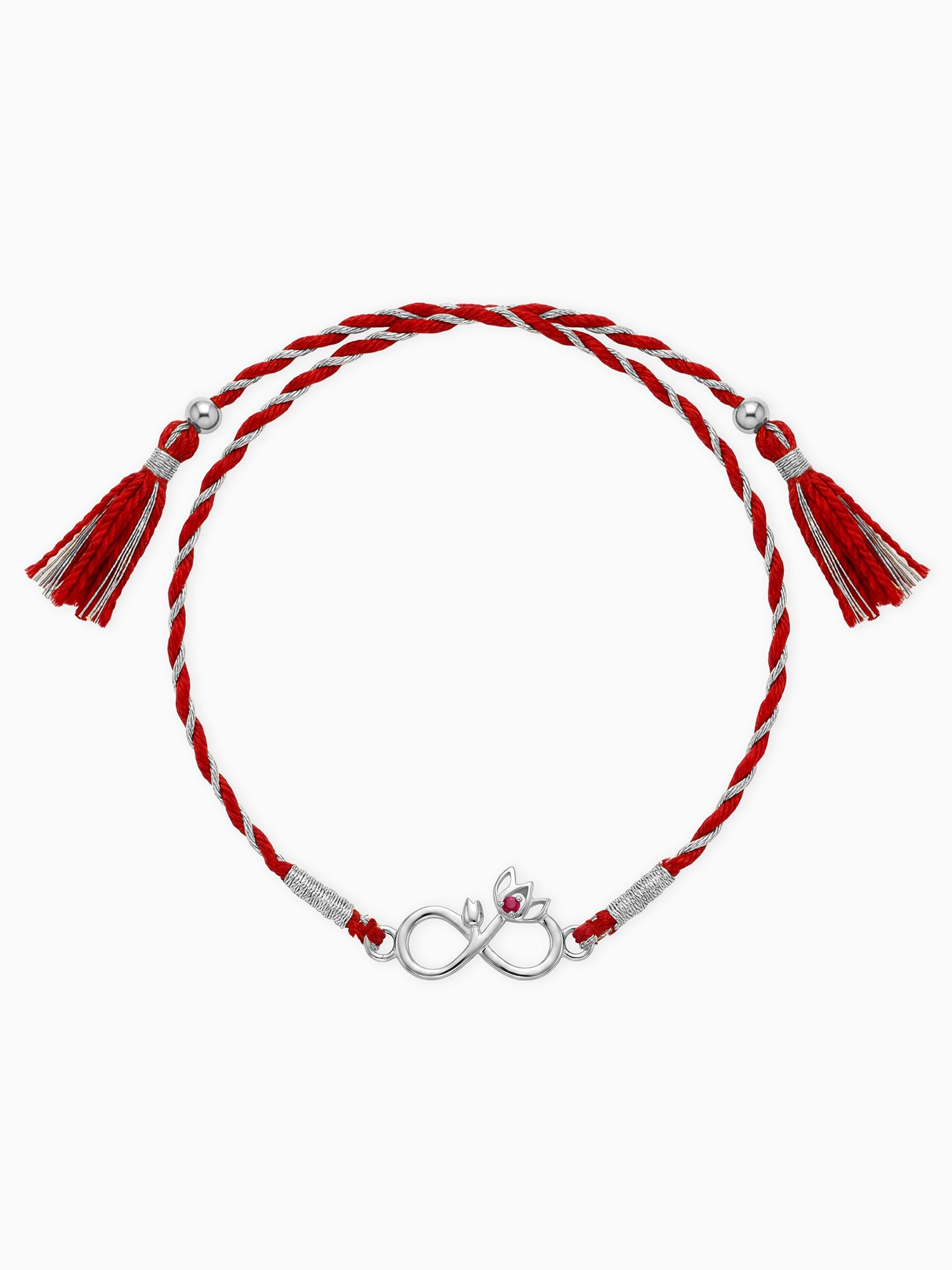Silver Infinity Lotus Rakhi