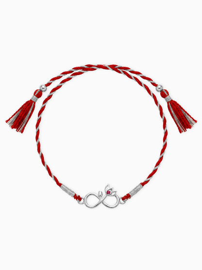 Silver Infinity Lotus Rakhi