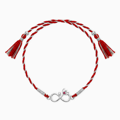 Silver Infinity Lotus Rakhi