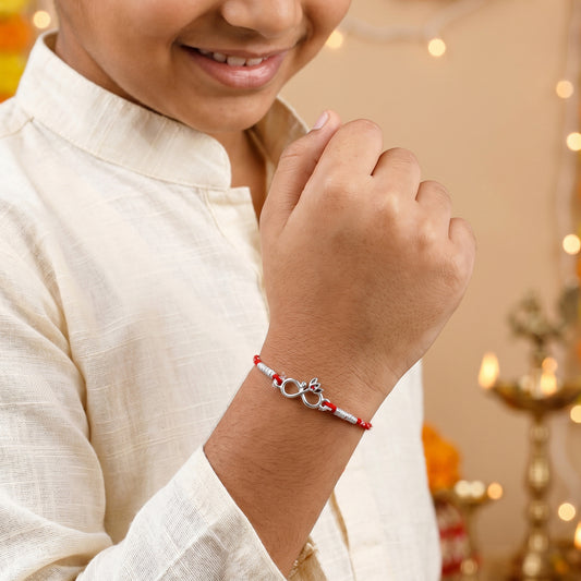 Silver Infinity Lotus Rakhi