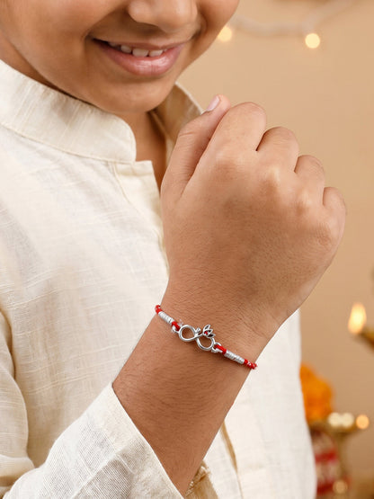 Silver Infinity Lotus Rakhi