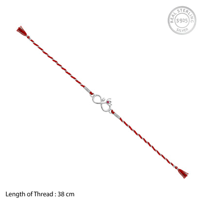 Silver Infinity Lotus Rakhi