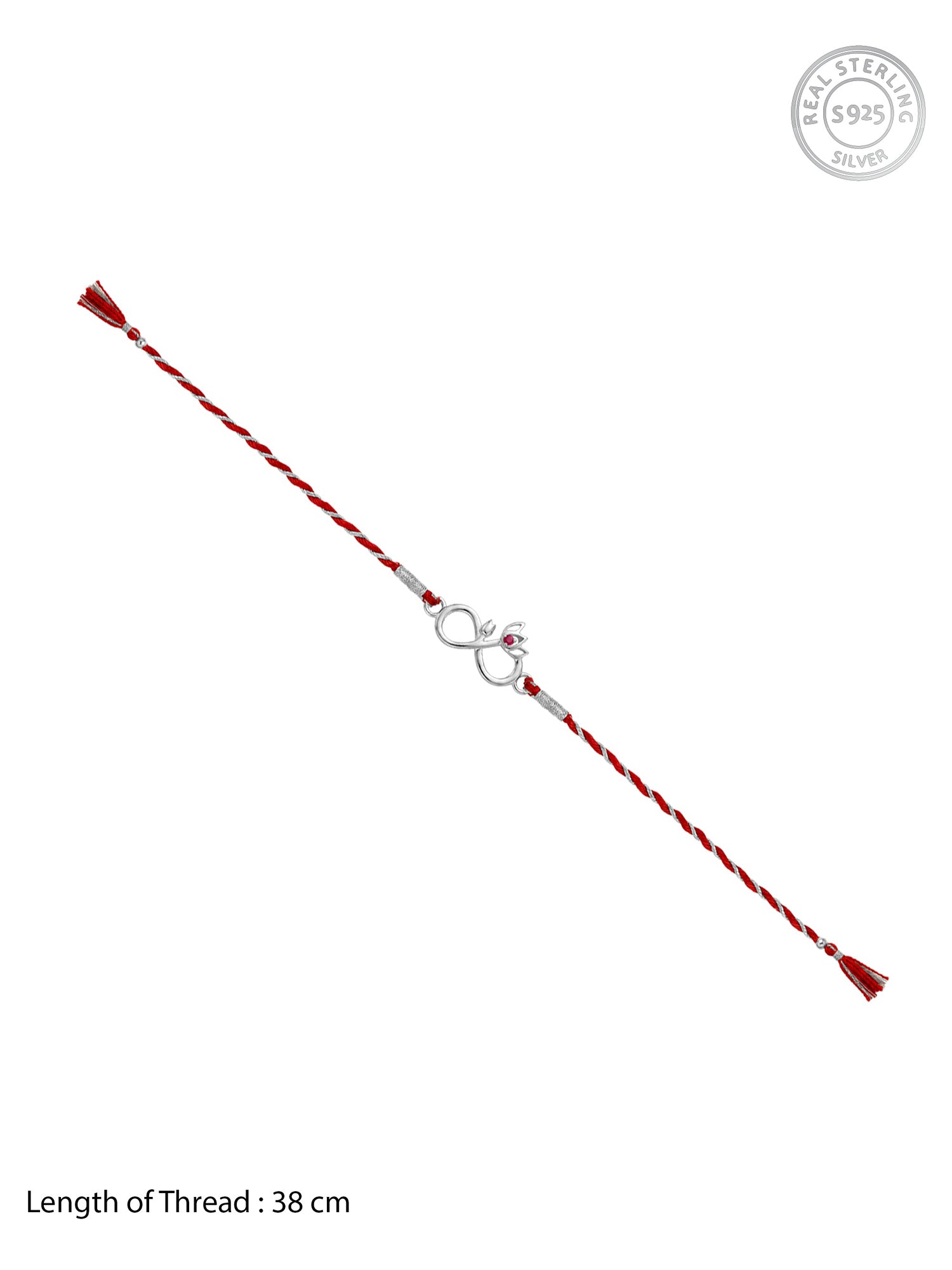 Silver Infinity Lotus Rakhi