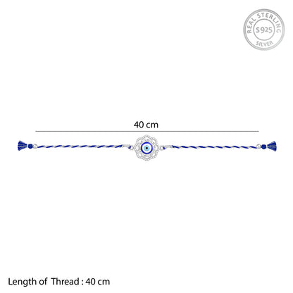 Silver Floral Evil Eye Rakhi