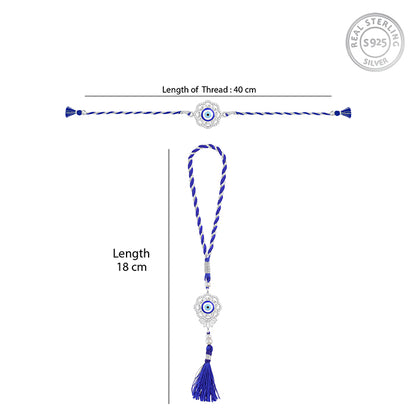 Silver Nazariya Bhaiya Bhabhi Rakhi Combo (Set of 2)