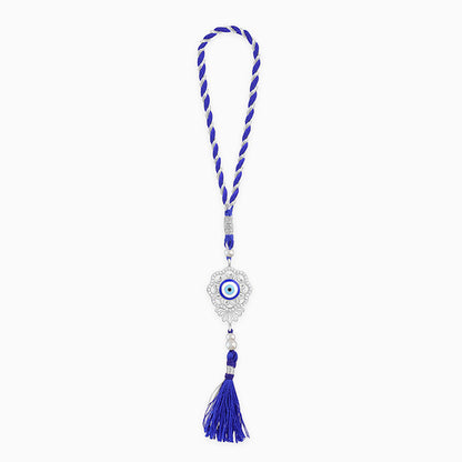 Silver Floral Evil Eye Lumba Rakhi