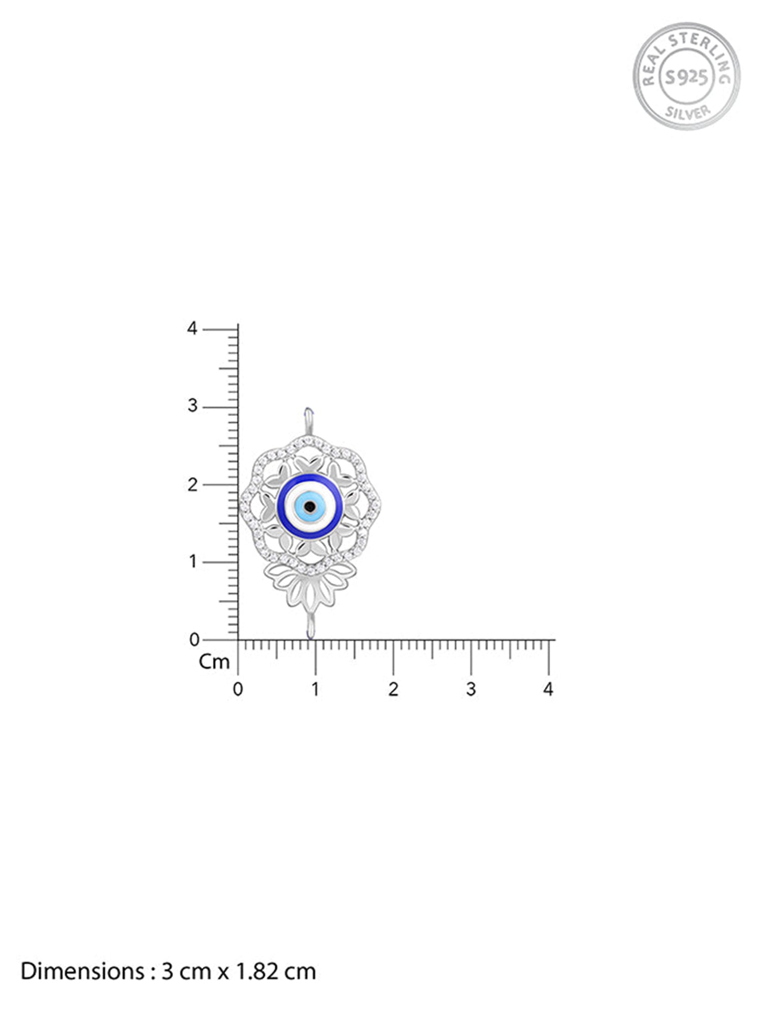 Silver Floral Evil Eye Lumba Rakhi