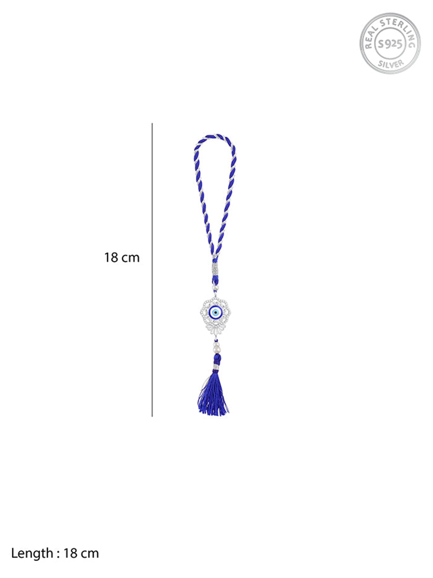 Silver Floral Evil Eye Lumba Rakhi