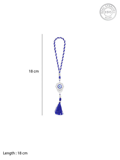 Silver Floral Evil Eye Lumba Rakhi