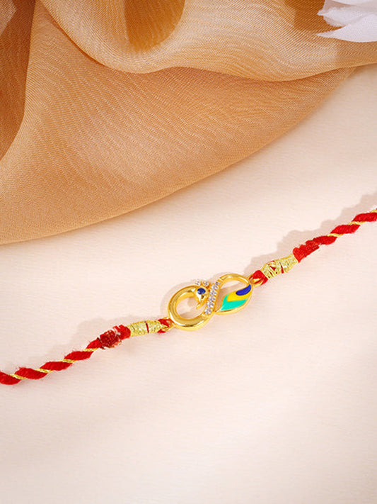 Golden Mayur Rakhi