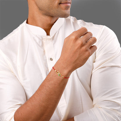 Golden Mor Pankh Rakhi Combo (set of 2)
