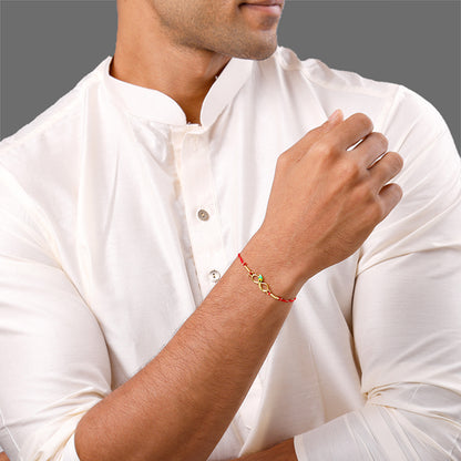 Golden Mor Pankh Rakhi Combo (set of 2)