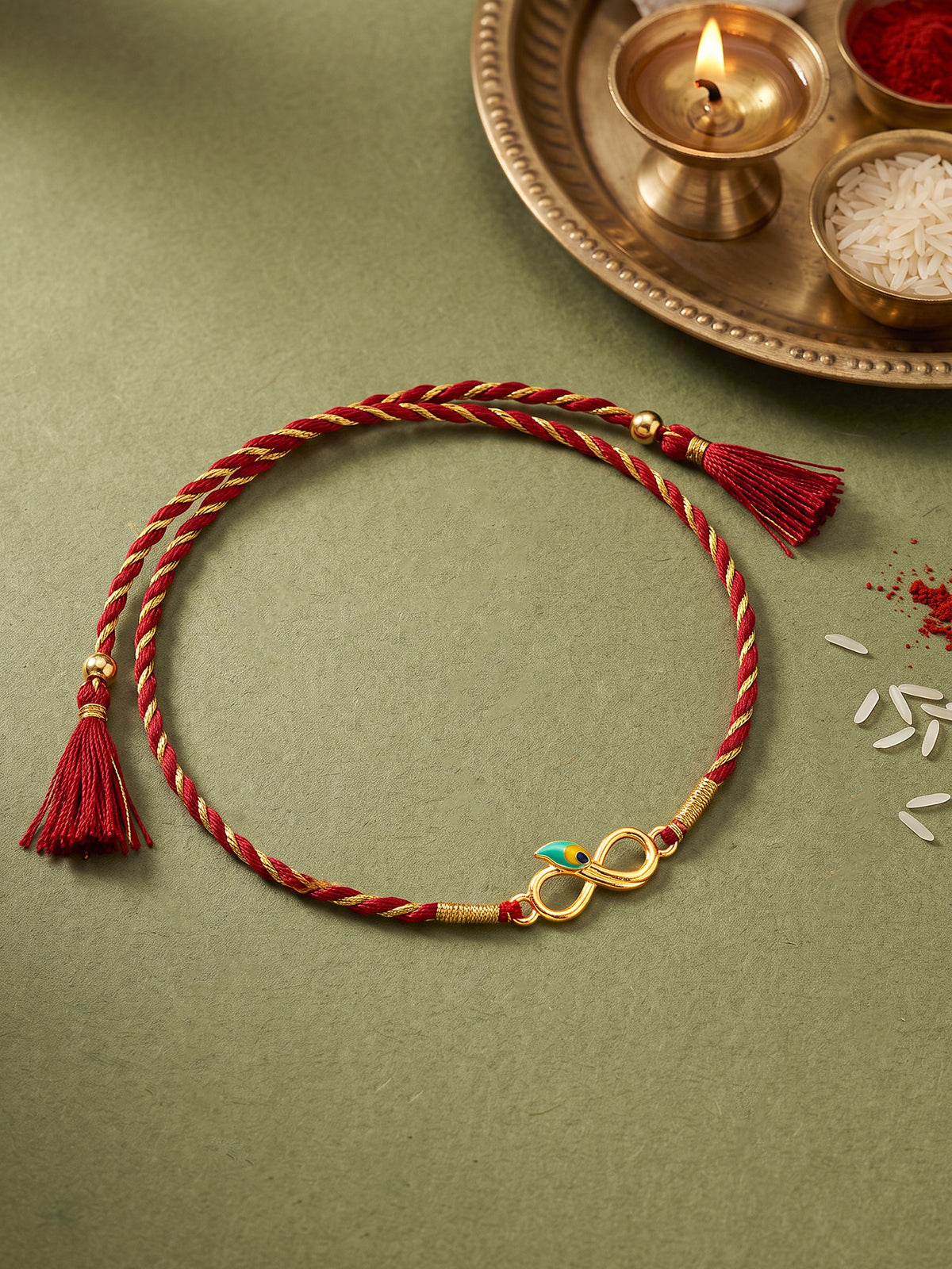 Golden Eternal Mor Rakhi