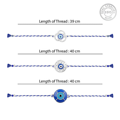 Silver Nazar Rakhi Combo (Set of 3)