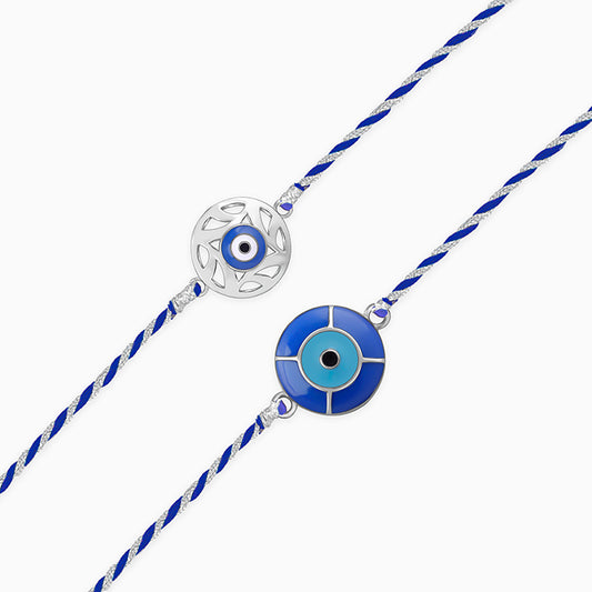 Silver Evil Eye Rakhi Combo (set of 2)