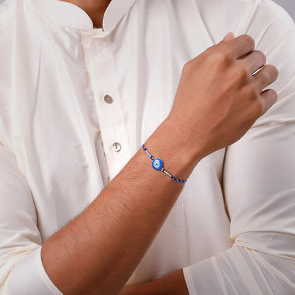 Silver Evil Eye Rakhi Combo (set of 2)