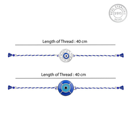 Silver Evil Eye Rakhi Combo (set of 2)