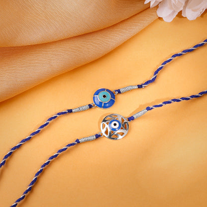 Silver Evil Eye Rakhi Combo (set of 2)