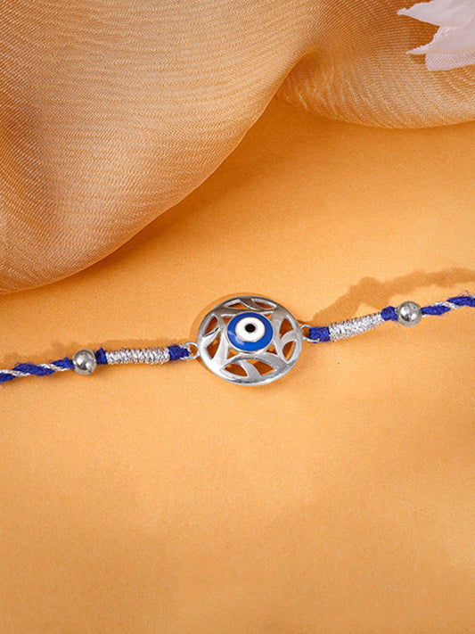 Silver Admiring Evil Eye Rakhi