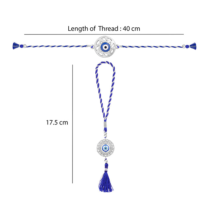 Silver Bhaiya Bhabhi Rakhi Combo (set of 2)