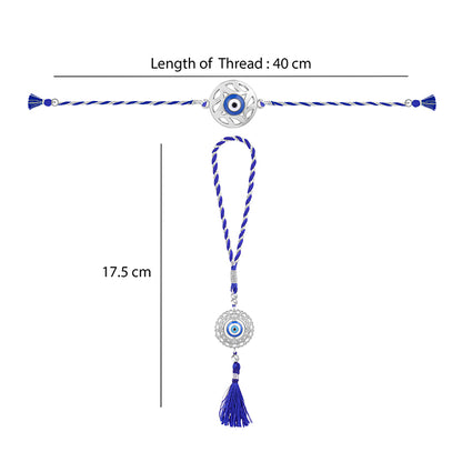 Silver Bhaiya Bhabhi Rakhi Combo (set of 2)